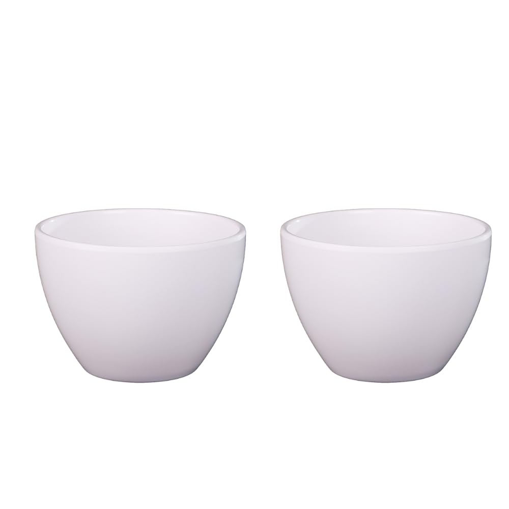 YATAI Modern Matte Plastic Vase, Elegant White Finish, Lightweight, Durable Flower Pot, Indoor Mini Planter for Succulents & Cacti, Versatile & Stylish Mini Pots for Plants (2, Medium)