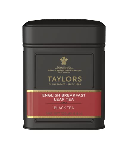 Image of Taylors of Harrogate English Breakfast Loose Leaf, 4.41 Ounce Tin (Pack of 6)