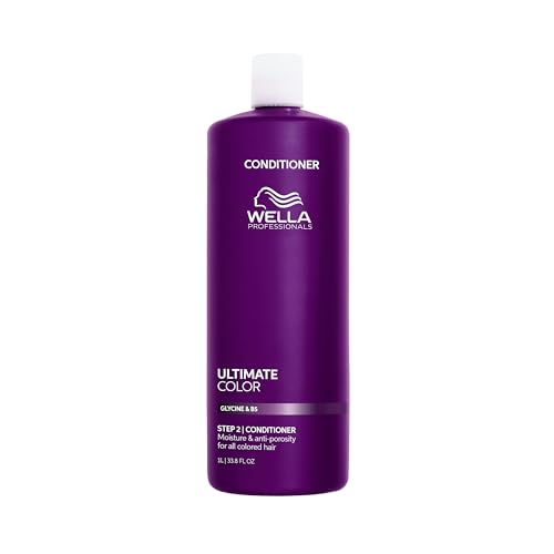 Wella Professionals ULTIMATE COLOR Conditioner – Feuchtigkeit & Anti-Haarbruch für coloriertes Haar – Glättet die Haarstruktur, schließt Pigmente ein & entwirrt das Haar sofort – Schritt 2 – 1 L