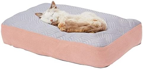 ADD. Mate Cuna Cooling Square Flat Bed for Dogs and Cats, Pink, L
