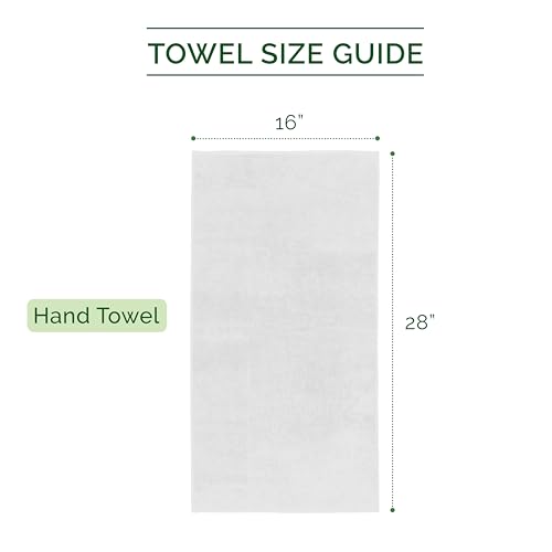 Image of Elegant Comfort Luxury 100% Turkish Cotton Corduroy Ribbed 4 Pack Hand Towel Set 16 x 28 Inch - Absorbent, Super Soft, Quick Dry, Premium Towels for Bathroom, Gym, Spa and Hotel Use, White
