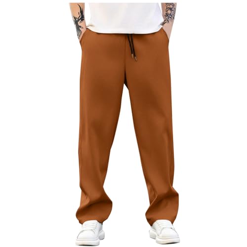 Men's Casual Pants Elastic Comfortable Zipper Detail Loose Fit Trousers for Daily Wear Spring Summer Outdoor