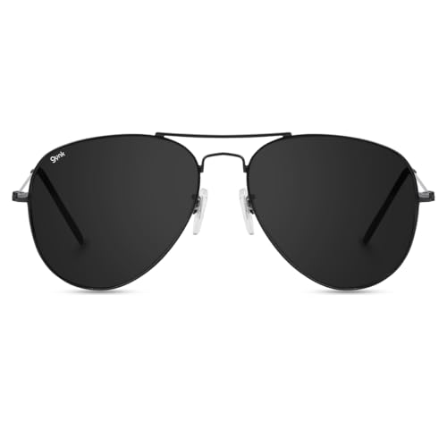 Image of GYNK Men's Aviator Sunglasses | Toughened Glass Lens | UV400 Protection | Lightweight Metal Frame Pilot Sunglasses for Driving, Travel, Outdoor Activities & Daily Wear