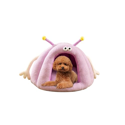 Galatée Letto Per Gatti a Forma Di Grotta, Cuccia Calda Per Gatti e Cani, Morbido Letto Per Cani In Peluche, Accogliente Igloo Per Cani, Simpatica Tenda Per Gatti Con Cartoni Animati(S, Viola)