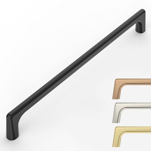 Image of 9BUILD 10 Pack Matte Black Cabinet Pulls 10 Inch Kitchen Cabinet Handles Cabinet Hardware Kitchen Handles for Cabinets Cupboard Handles Black Dresser Pulls Drawer Handle
