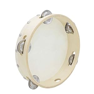 7.4 “Hand Held Tamboerijn Drum Bell Metalen Jingles 5 paar Jingles Enkele Rij Muziekinstrument voor Party Kids Games
