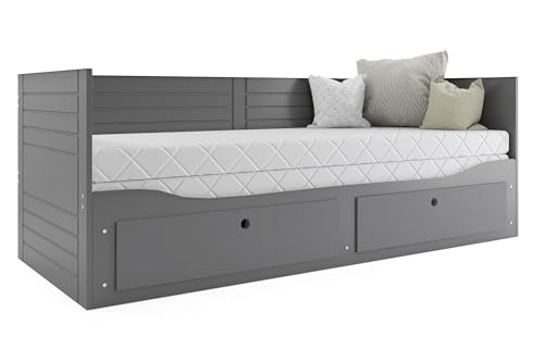 Interbeds Tagesbett Funktionsbett Hermes weiß & grau mit Lattenrost und...