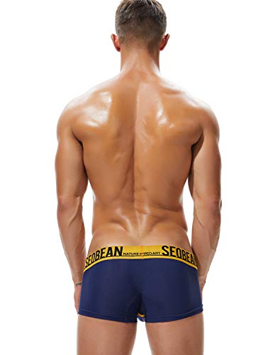 SEOBEAN Mens Low Rise Trunk Boxer Brief Underwear2
