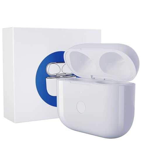 Uluck Estuche de Carga inalámbrica de Repuesto Compatible con Airpods Pro 1 y 2, 660 mAh Estuche de Carga para con botón Bluetooth para emparejamiento