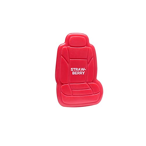 Image of FH Group Strawberry 3D Scented Air Freshener 3-Pack Clip-On Non-Toxic, Plastic Alcohol-Free Fragrance Oil Car Seat Shape Long Lasting for Cars, Trucks, SUVs, Closets, Small Spaces, etc. Red