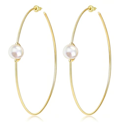 OwMell Large Hoop Earrings for Women 925 Sterling...