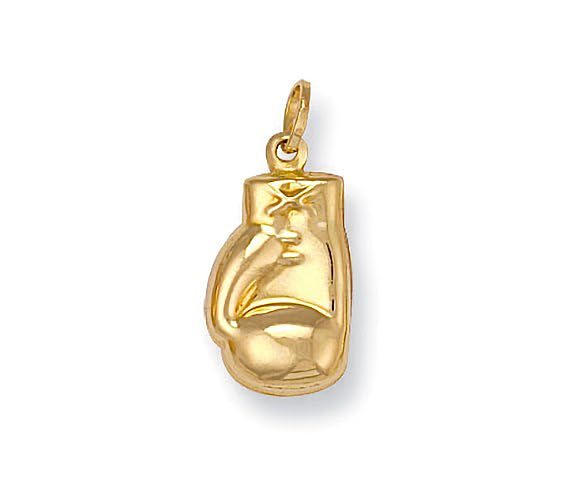 9ct Gold Boxing Glove Charm Pendant, Sports Jewellery