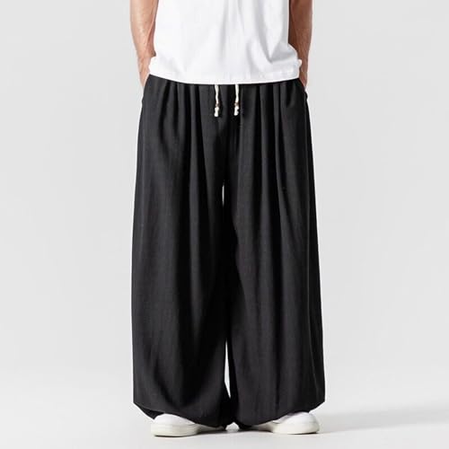 Men's Harem Casual Pants Summer Comfortable Elastic Waist Pure Loose Fit Streetwear Breathable Daily Wear Trendy2