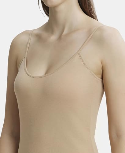 Image of Jockey 1487 Women Super Combed Cotton Rib Camisole with Adjustable Straps and StayFresh Treatment (Pack of 2)