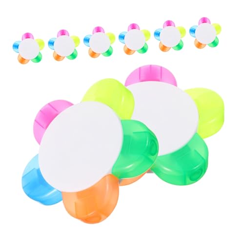 BUTIFULSIC 8個花びら形蛍光ペン 向け蛍光マーカー スムーズな書き心地 軽量携