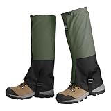 Polainas de pierna de senderismo, polainas de nieve para hombres y mujeres, polainas de tobillo para exteriores, polainas impermeables y ajustables para botas de nieve para caminar, senderismo, esquí,