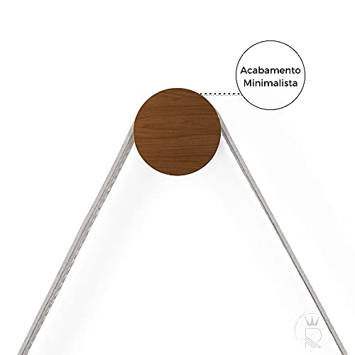 Espelho Tipo Adnet Redondo 60cm Diâmetro C/ Alça Couro Gelo