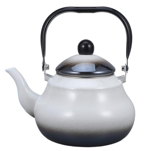 Bouilloire rétro émail 2,5l théière vintage cuisinière électrique - 2
