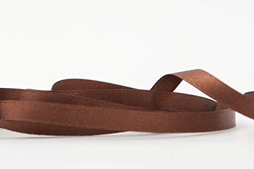 Berisfords Double Faced Satin Ribbon, Dark Brown, 7 mm Width, 100 metre Length - Image 3