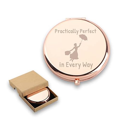 WUSUANED Espejo con Cita de Mary Poppins prácticamente sentidos, Regalos inspirados en la película para los Fans de Mary (Espejo con Cita de Mary Poppins)