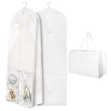 trajes de novia sevillanos Diseño plegable: Debido a la longitud de 180 cm, el transporte suele ser poco práctico, por lo que hemos añadido un diseño plegable en el protector de ropa contra polillas. Así, la bolsa de ropa se puede plegar como un maletín y llevarse, incluso en viajes de largas distancias