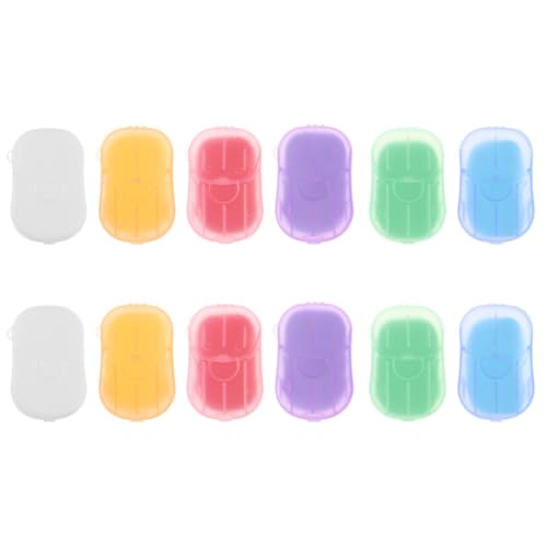 Garneck 12 Boxes Portable Travel Soap Sheets in PP Storage Case for Hiking