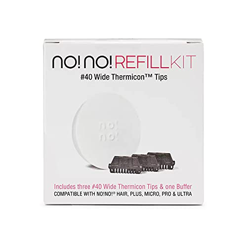 no!no! Thermicon Wide Tip Refill Pack - Flawless Replacement Heads - Hair Removal for Women, Hair Trimmer for Men - Easily Trim or Remove Body Hair