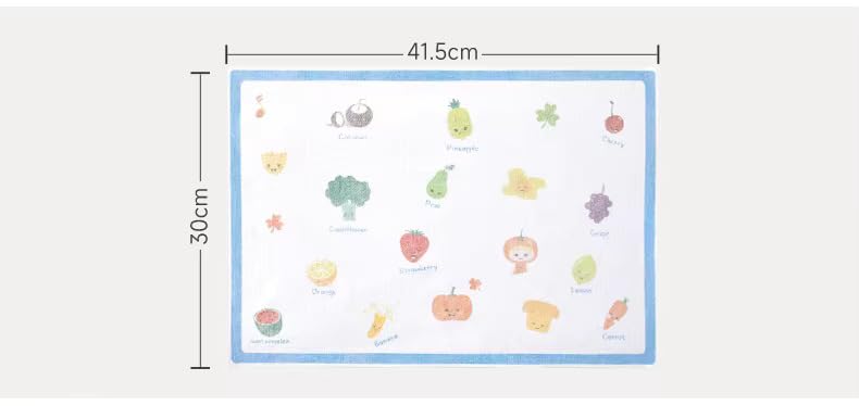 Image of AutoStory Disposable Placemats for Baby 10 Pcs Pack Stick-On Baby Placemat Fruits Design Printed Colorful Anti-Skidding Kids Table Mat for Restaurants Dining Table Travel Essentials for Toddlers