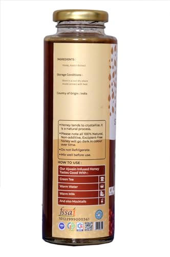 Image of SAMSTHITI Ajwain Infused Honey Organic Original Honey Best For Healthy & Tasty | Pack of 1 | 480gram