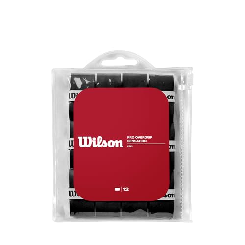 Image of WILSON Pro Sensation Tennis Racket Overgrip Pro Sensation, Black, Pack of 12, Model: WRZ4011BK