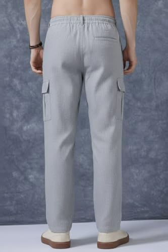 Image of Men's Multi Color Cargo Casual Trousers | Men's Regular Fit Straight Pants | Comfortable Stylish Cargo for Men | Soft Fabric for Everyday Wear, Travel & Office | Linen Cotton Bottom Wear