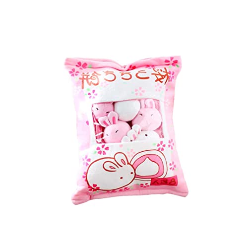 Obelunrp Plush Mini Rabbit Molls, Pudding Plush Toys Simulation Snacks Innovative Doll Sofá Sofá Almohada para decoración del hogar (Conejito) 1bag Cover