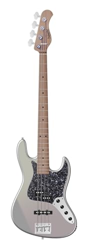 Sadowsky MetroExpress Hybrid P/J Bass Guitar - Solid Silver Metallic, Roasted Maple Fingerboard