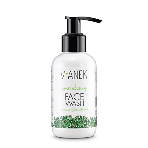 VIANEK Gel limpiador facial normalizante con aceite de eucalipto para pieles grasas y problemáticas. Cosmética natural vegana para mujeres y hombres, tamaño 150 ml.