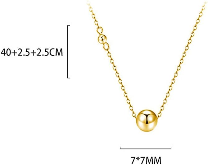 Cute Ball Pendant Necklace for Women Girls 925 Sterling Silver Solid Bead Adjustable Chain Choker Necklaces Minimalist Birthday Jewelry Gifts with Gift Box - Image 2