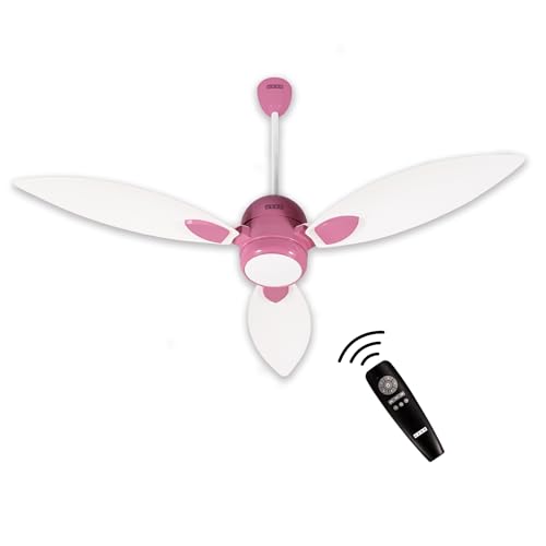 Image of USHA Bloom Sunspire Glow BLDC Ceiling Fan with 3-Mode Underlight |100% Copper Motor |RF Remote |Whisper-Quiet |Dust-Resistant |BEE 5 Star Rated |3-Year Motor & 2-Year PCB Warranty |White & Light Pink