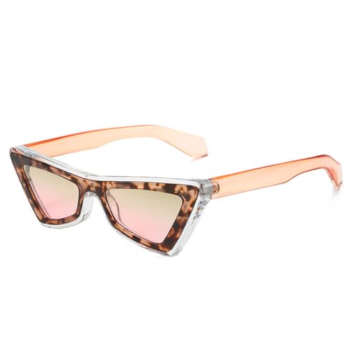Lunettes de soleil œil de chat pour femmes et hommes avec verres de luxe léopard UV400