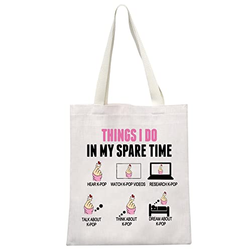 MEIKIUP Funny K-Drama Lover Gift Korean Merchandise Korean Drama Fan Gift K-Drama Women Makeup Bag (Spare Time Tote Bag)