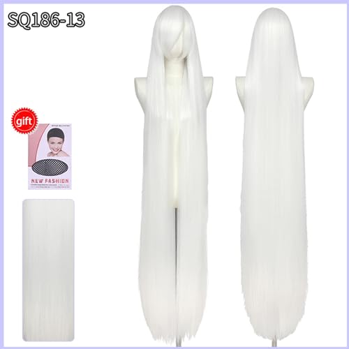 Perruque synthétique de 150 cm raide et longue pour cosplay