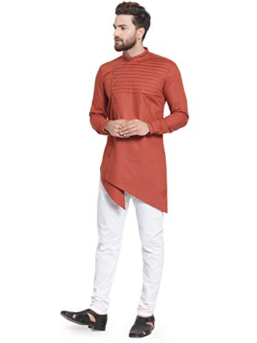 Image of RG DESIGNERS Full Sleeve Cross Stitch Kurta with Churidar for Men