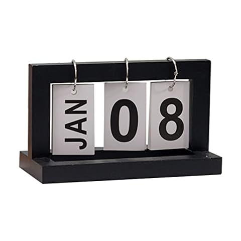 XIAOLI Table calendar Wooden Page Turning Desk Calendar Wooden Flipping Calendar Creative Simple Standing Desk Calendar Home Calendar Decor Office Desk calendar (Color : One) Cover