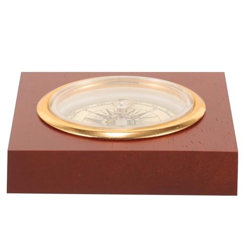 Brújula China Vintage de Madera Portátil para Camping miniatura 1