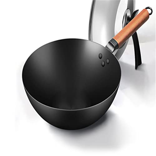 Wok de hierro grande para cocina doméstica 32 cm miniatura 2