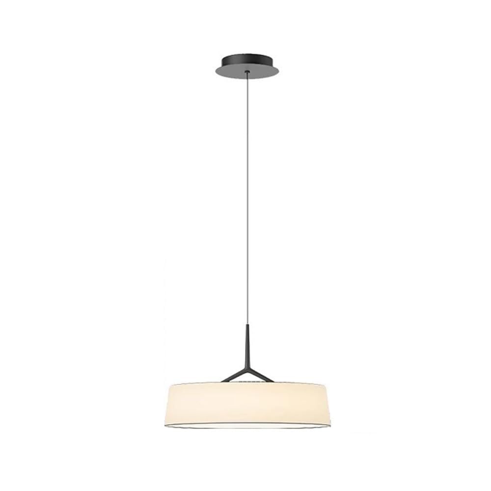 FEITENGDA Nordic Cylinder Fabric Shade Pendant Light Japanese Modern Round Hanging Lamp Indoor Home Bedside Suspended Chandelier for Living Room Dining Room Bedroom