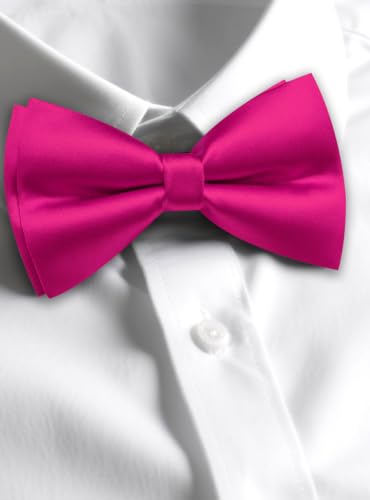 Image of Solid Color Bow Ties for Men Silk Pre-tied Tuxedo Bowtie Set 4PCS | Pre-tied in 3 seconds,adjustable 4PCS bow tie and pocket square cufflinks lapel pin set,wedding,formal,party,prom,graduation