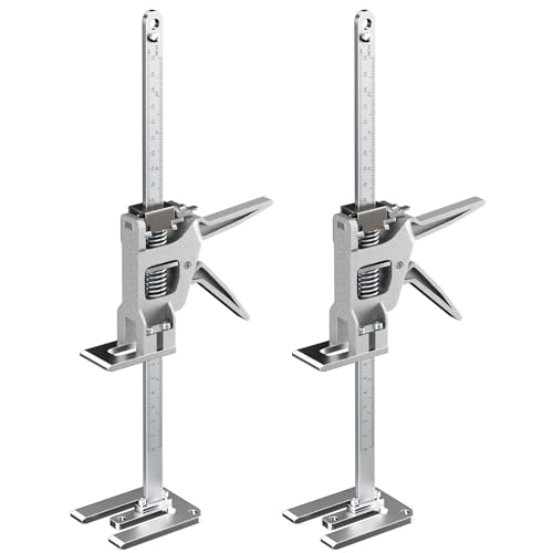 2 Stück 30.4cm Arbeitssparender Heber mit Skala, Arbeitssparende Hebebühnen, Fliesenheber bis zu 200KG, Hubhöhe 14,5cm, Hebevorrichtung für Möbel, Tür, Schrank, Gipskartonplatten, Fliesenheber
