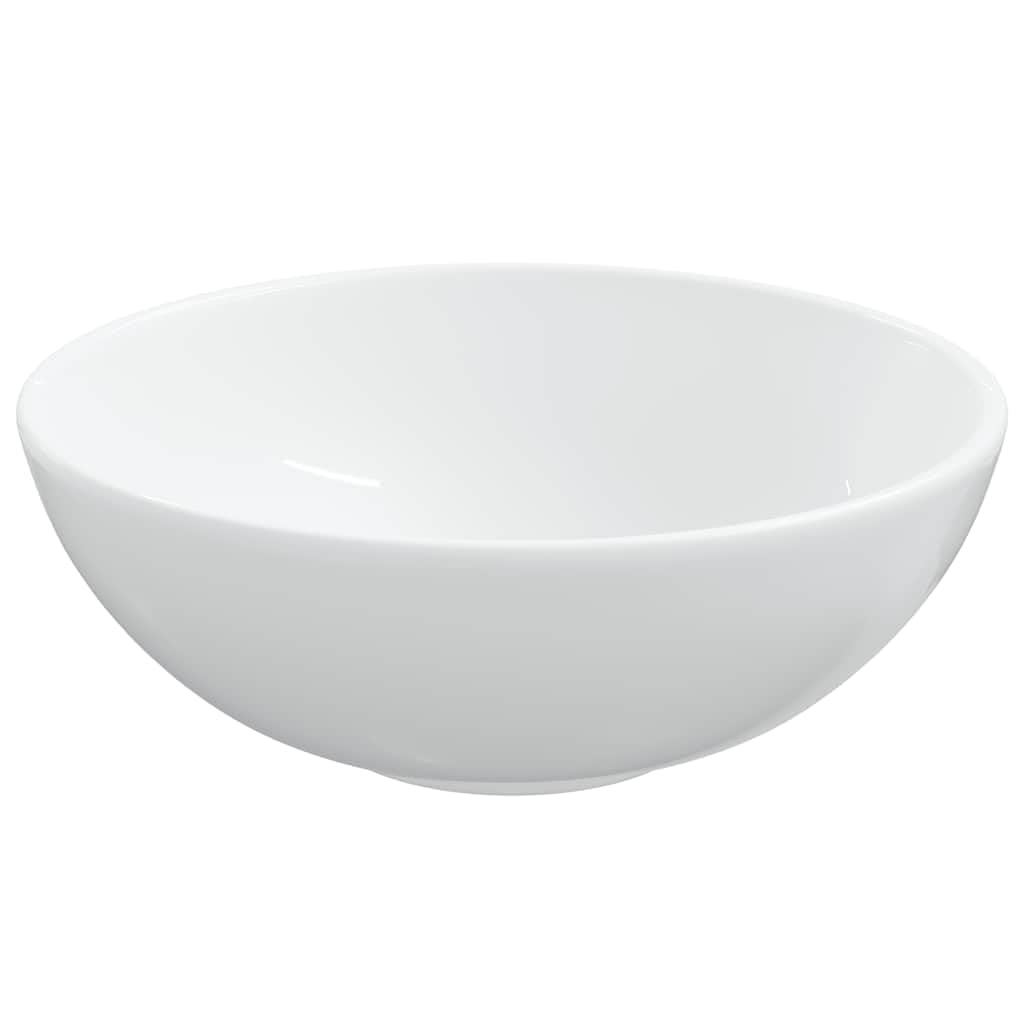 Lavabo de cerámica blanco 28 x 28 x 10 cm, lavabo de mano para lavabo, baño, cocina, cuarto de baño para invitados, lavabo empotrado con desagüe, repuesto