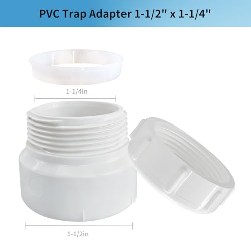 Image of LESSO PVC Trap Adapter, 1-1 /2 x 1-1 /4 Inch Female Fitting