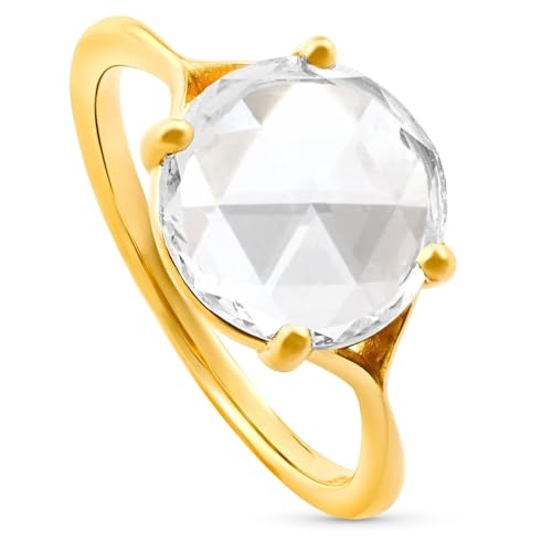 Pompeii 1-4Ct Rose Cut Solitaire Diamond Corset Engagement Ring 14k Gold Lab Grown - Size 6 (F/G,VS2-SI1)2