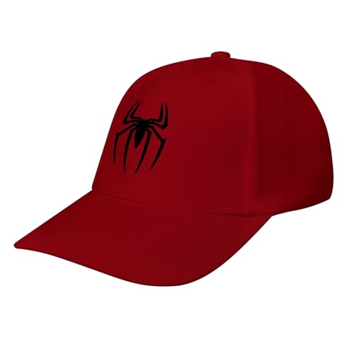 Ideeze Spider Pattern Red Vintage Baseball Cap Men Women Adjustable Sports Dad Hat